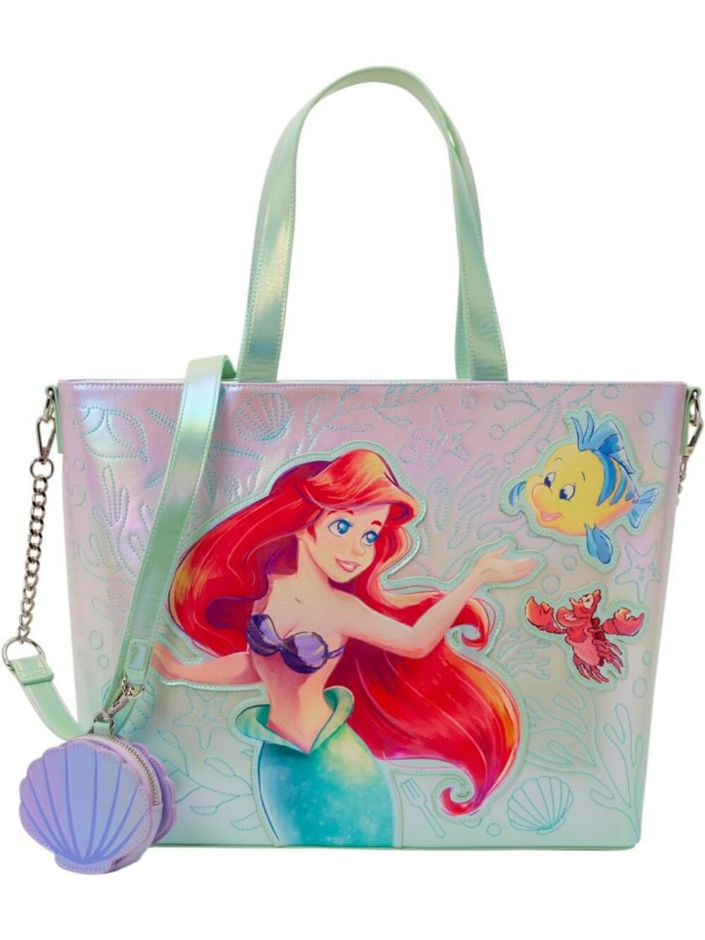 Cute Ariel & Friends Tote Bag with Coin Purse | Disney Inspired Mermaid Style